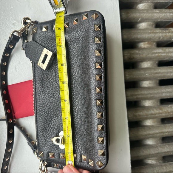 Valentino Small Rockstud Grainy Calfskin Crossbody Bag in Black - Picture 10 of 14